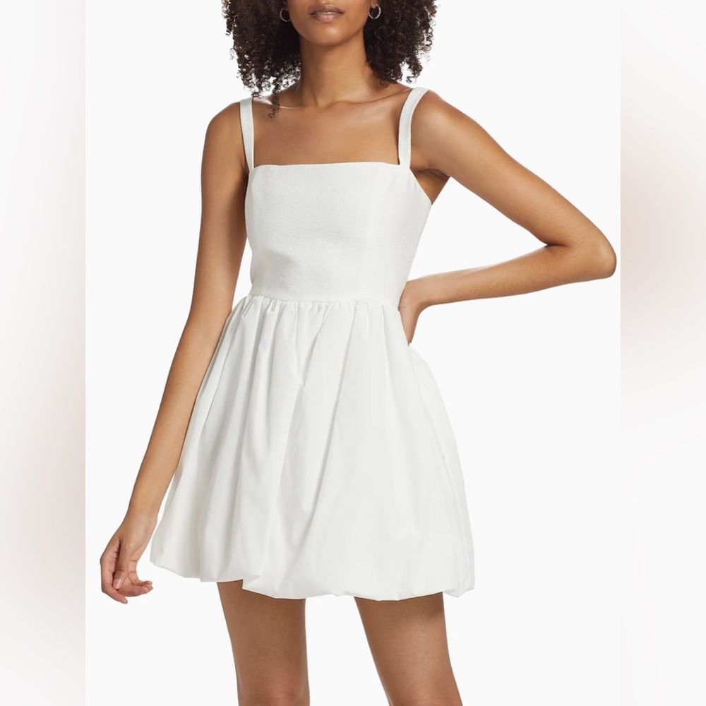 NWT - Amanda Uprichard - Christine Bubble-Hem Minidress - White - Size XS